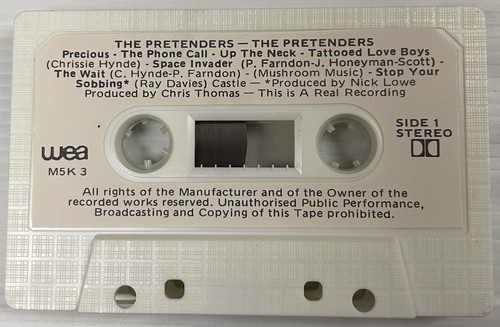 The Pretenders Music Cassette Tape M5K 3 wea Records 1978 Original - Picture 7 of 24
