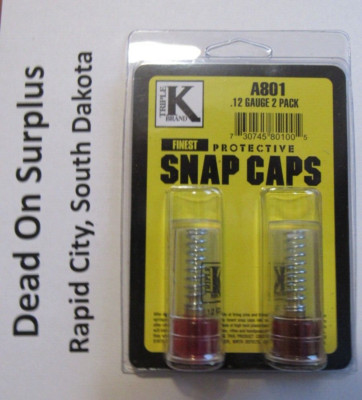 12GA 12 GA GAUGE Snap Caps 2PK  TRIPLE K SPRING LOADED PRIMER BRASS PLASTIC