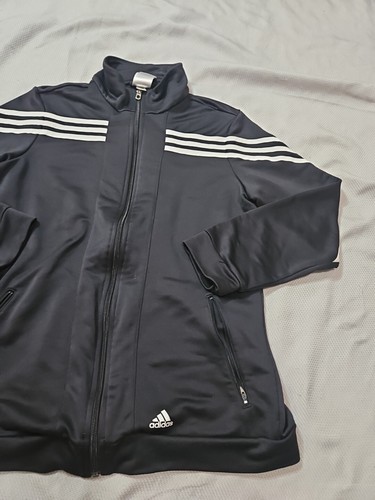 Adidas Jacket Youth Unisex Medium Black Full Zip Climacool Mock Logo Top - Picture 5 of 14