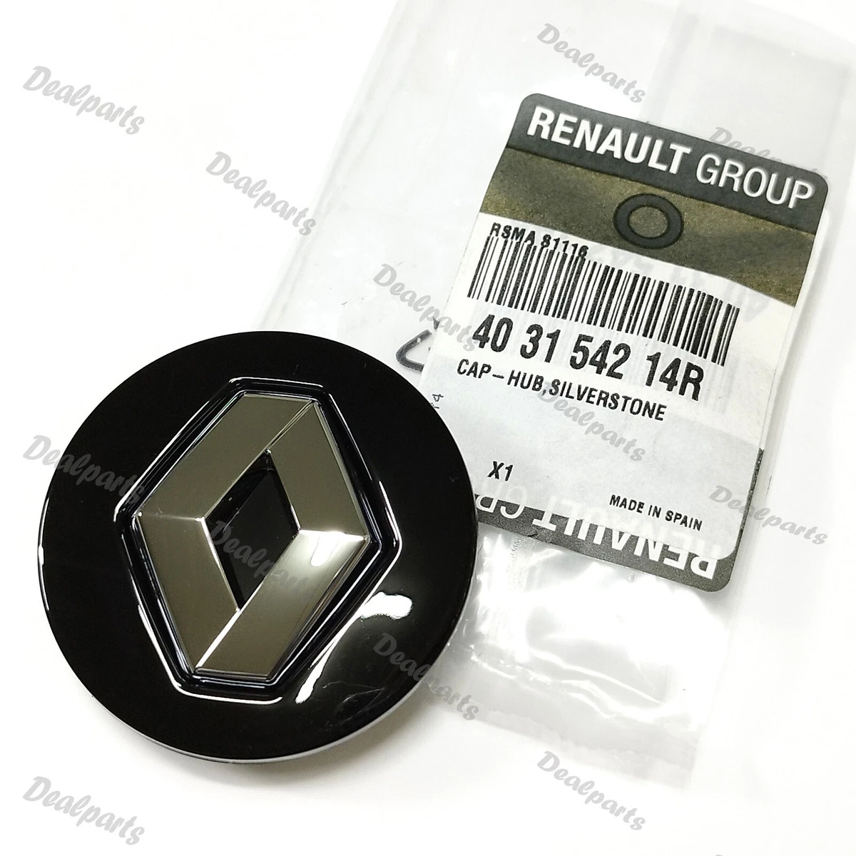 Genuine Renault Alloy wheel centre cap, 403154214R, Black Glossy  