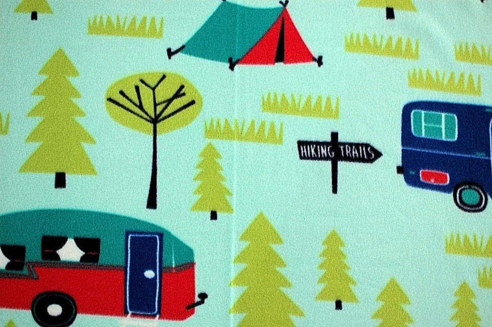 POR - REMOLQUES CAMPISTAS GRANDES TIENDAS DE CAMPAÑA Y ÁRBOLES SOBRE TELA POLAR 1 YARDA 60X36" Foto 3 de 4