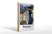 Holzschild Reise 20X30 Cm Urnersee Schweiz Bus Gebirge Natur Schild Wooden Sign