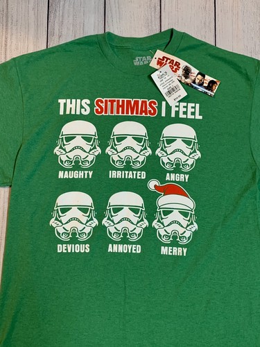Star Wars T Shirt Men's Size L Large Christmas Green Stormtrooper NWT - Picture 4 of 9