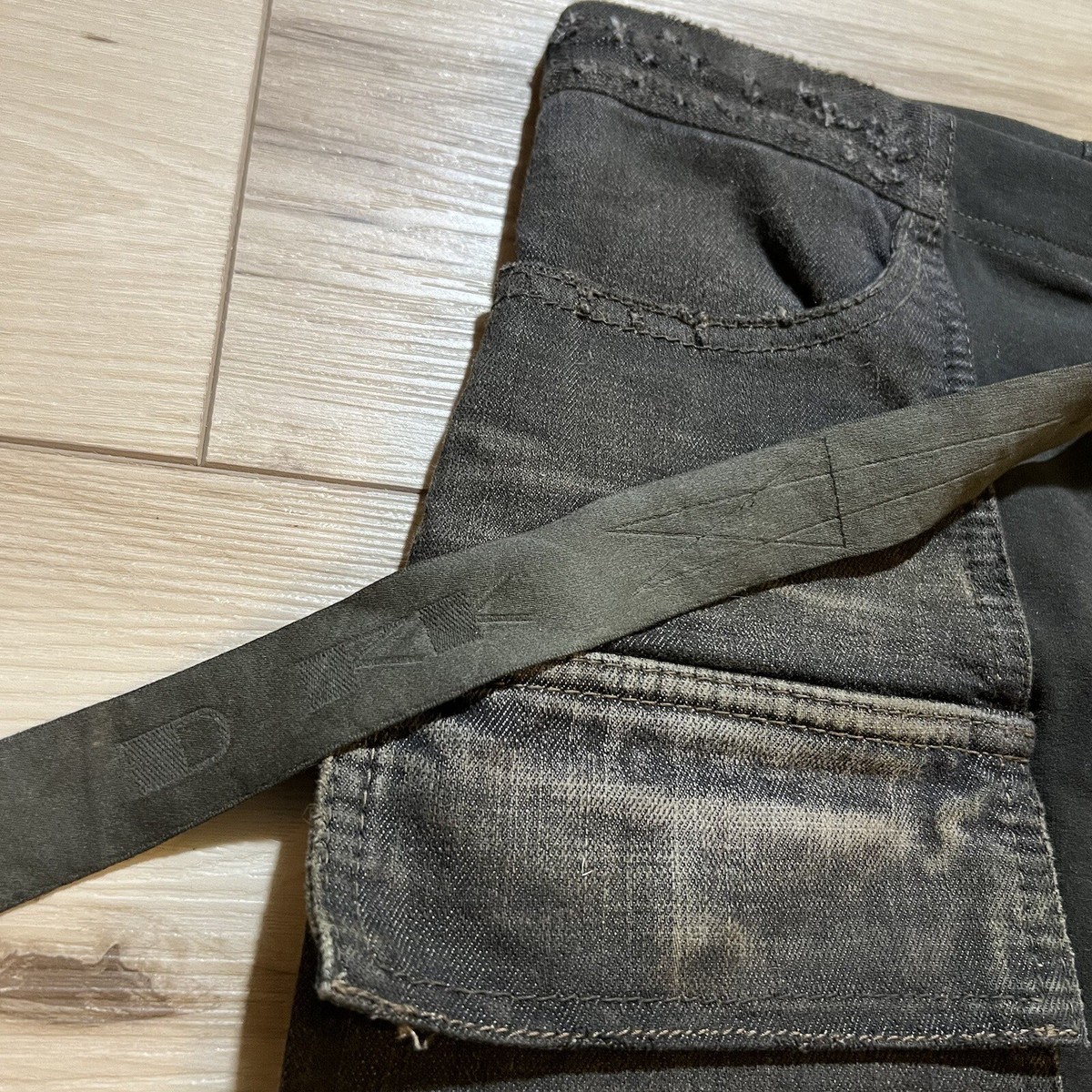 Rick Owens Drkshdw Men/unisex brown waxed moto cropped denim Rick Owens Drkshdw Men/unisex brown waxed moto cropped denim
