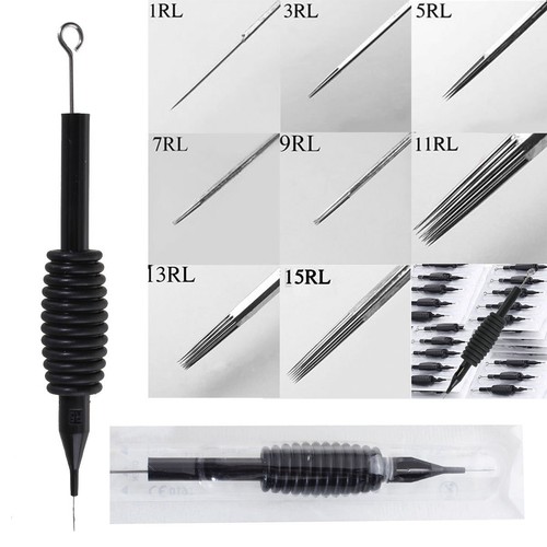 Agujas desechables para tatuaje esterilizadas tubo de 3/4" 19 mm con punta de agarre RL/RS/F/M1 - Imagen 5 de 39