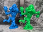 Vintage Marx Nutty Mads Set of 2- 6" End Zone Football Blue & Green Figures