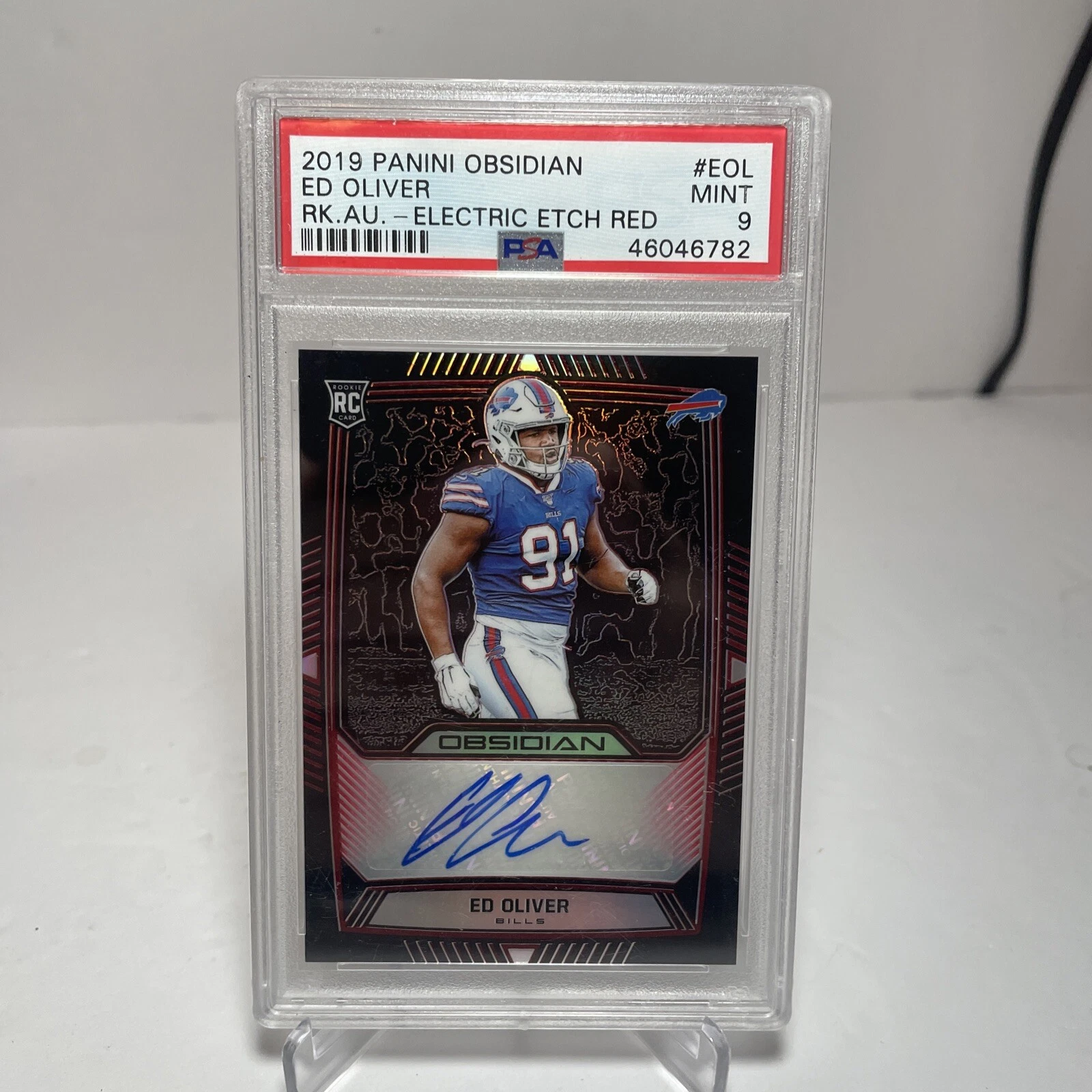 Ed Oliver Panini Obsidian Rookie Autos #EOL Red Electric Etch