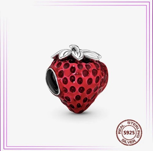 925 Sterling Silver Fruit Series Avocado Cherry Charm Pendant Bracelet - Picture 6 of 50