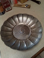 Vintage Rare S/Steel multi Folding collapsible Serving bowl platter strainer