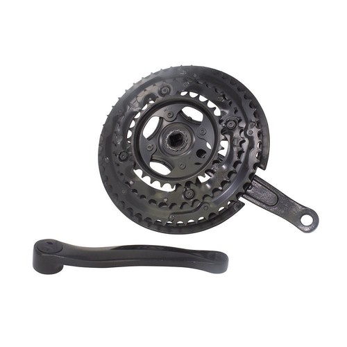 STEEL CHAINWHEEL SET 48/38/28T BIKE CHAINRING BICYCLE PARTS - Picture 2 of 2