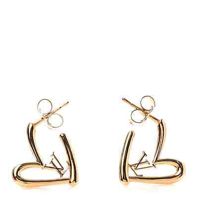 Louis Vuitton Heart Earrings Fall In Love PM Gold Metal Louis Vuitton Heart Earrings Fall In Love PM Gold Metal