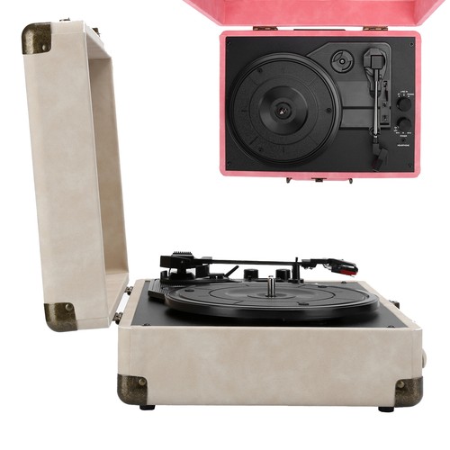 Portable Phonograph BT 5.0 Turntable 33/45/78 RPM Vinyl Record Player 100‑24 ZZ1 - Picture 4 of 27