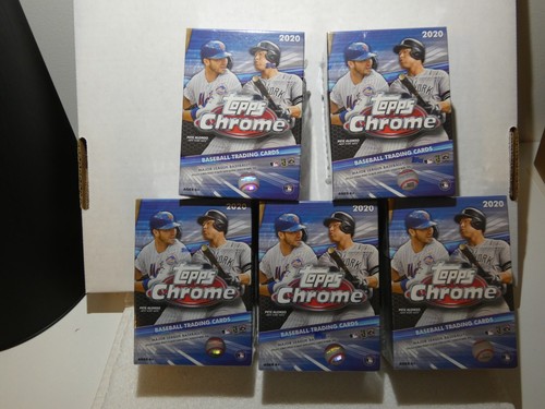 2020 Topps Chrome Baseball Factory Sealed Blaster Box lot of 5