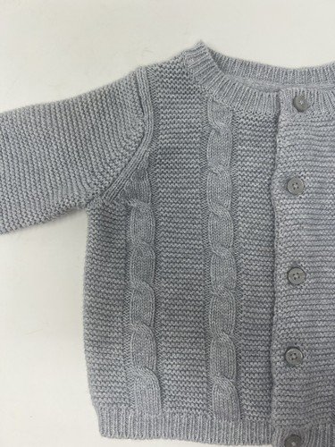Neu mit Etikett Janie and Jack Größe 0-3 Monate Button-Down-Pullover Zopfmuster Oberteil Rundhalsausschnitt - Bild 2 von 10