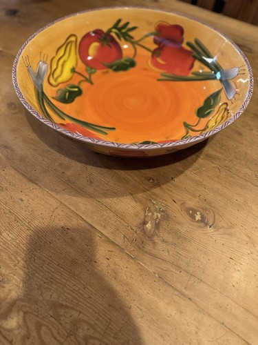 Große Ton Kunst Les Jardins Steinelit Schale und 3 Abschnitte Dip Salsa Schale Paprika  - Bild 3 von 12