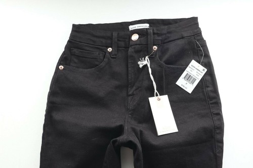 GOOD AMERICAN GOOD WAIST CROP SIDE SLIT Black Jeans Size (Waist 26") 26" Inseam - Picture 5 of 8