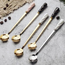 Stainless Steel Delicate Elegance Rose Sakura Flower Shape Ceramic Handle Spoon