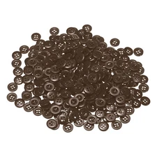 100pcs Resin Sewing Buttons 3/8" Round Flat 4-Hole Craft Buttons, Brown