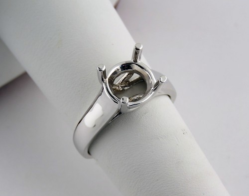 2 CT BAGUE SOLITAIRE MONTAGE POUR 8MM ROND OR BLANC 14K - Photo 2/11