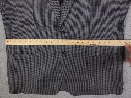 Chaps 100% Silk Sport Coat 2 Btn. Vented Multicolor Houndstooth Checked Size 44L - Picture 12 of 18