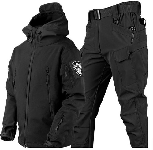 Cálida Chaqueta con Capucha Para Hombres Combate Impermeable Abrigo Táctico con PANTALÓN Conjunto Reino Unido Exterior - Imagen 3 de 27