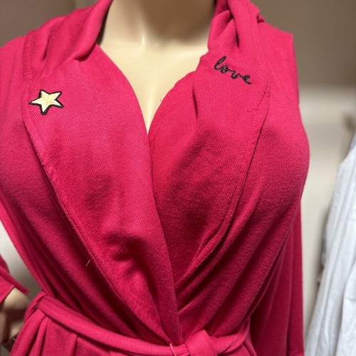 Betsey johnson robe Medium / Large long sleeves 2 Pocket Red - Picture 6 of 7