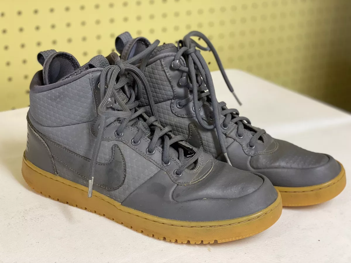 Nike Court Borough Mid Winter Boots Mens 9.5 Grey Gum AA0547-001 | eBay