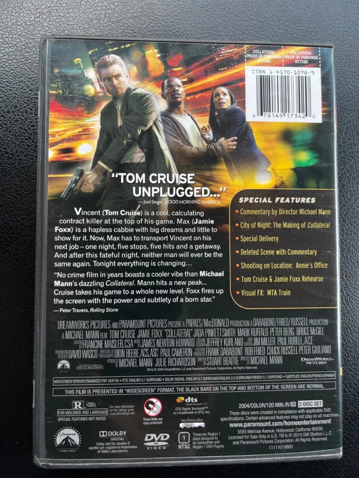 Collateral DVD 2004 rated R (Tom Cruise, Jamie Foxx) — 第 2/2 张图片