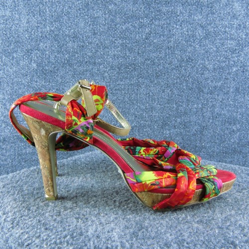 Style&co. Zapatos de tacón de plataforma Owenn con correa al tobillo para mujer talla 11 tela roja mediana - Imagen 4 de 8