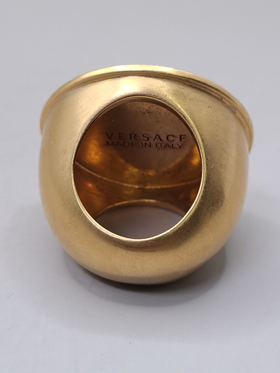 Versace Medusa Gold Plated Icon Ring sz 7.5 | eBay