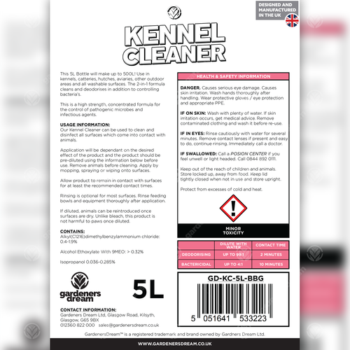 GardenersDream Kennel Cleaner 5L - Safe Fresh Dog Cat Pet Odour Disinfectant - Picture 23 of 68