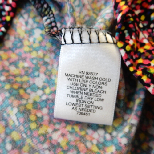 Liz Claiborne Womens Shirt Small Multicolor Polka Dot Twist VNeck Stretch Bright - Picture 5 of 7