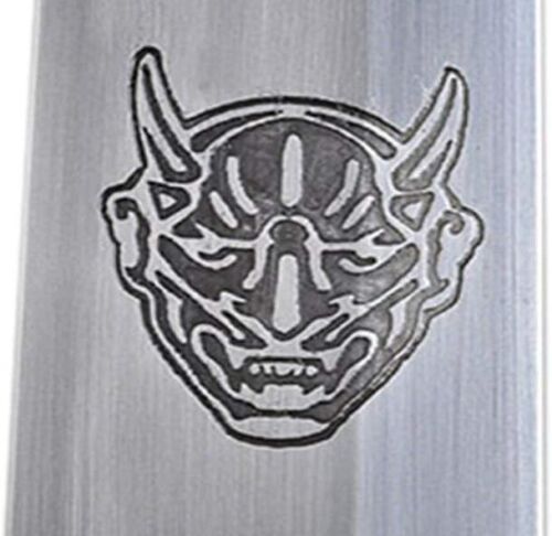 Japanese Samurai Sword - Heat Tempered, 40.5" Long with Stunning Demon Engraving - Picture 6 of 9