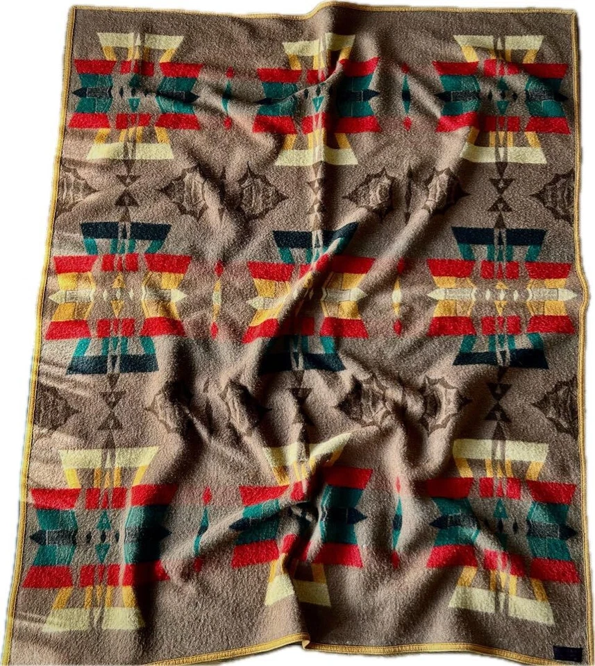 "GEBRAUCHT" 1930er Pendleton Cayuse Indianer Decke Leuchtfeuer Wolle Navajo R... - Bild 2 von 4