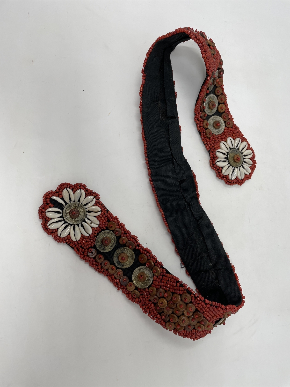 Vintage beaded ethnic hand made belt piece / clot… - image 5