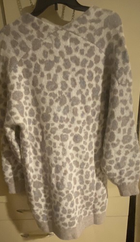 $198 UGG Tomara/Wool blend Oversized Fit Cardigan Leopard Print Sz. L - 第 10/16 張圖片