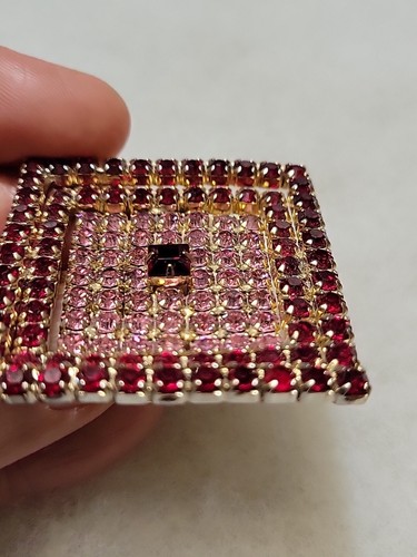 AMAZING SQUARE GEOMETRIC 3D RHINESTONE CRYSTAL BROOCH #162 - Picture 8 of 20