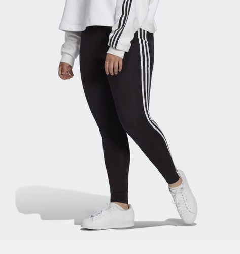 Adidas Adicolor Classic 3 Streifen Kurve Übergröße Leggings schwarz weiß Größe 3X