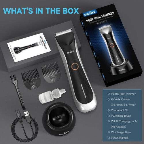 Electric Men's Pubic Hair Trimmer Groin Body Hair Ball Shaver Clippers With USB - Picture 15 of 15