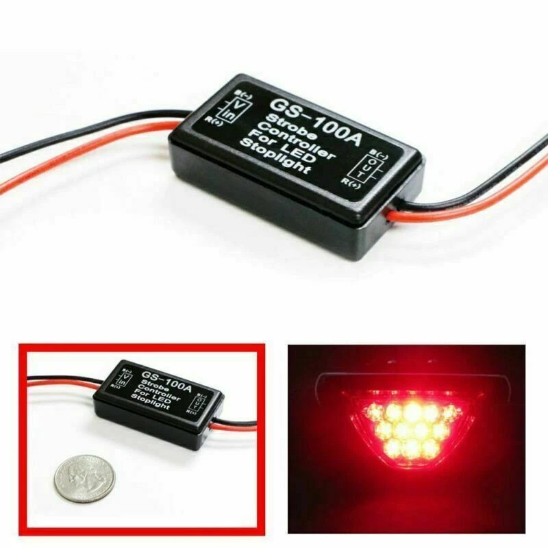 2× GS-100A Car Truck LED Brake Stop Light Flash Strobe Controller Flasher Module - Image 2 of 4