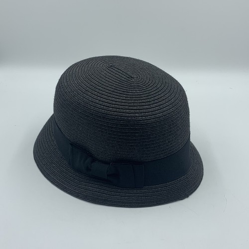 Black Fedora Hat 100% Paper Dark Grey Elastic Size 57.5 CM Crushable - Picture 2 of 12