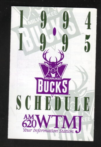 1994-95 Milwaukee Bucks Pocket Schedule WTMJ