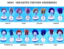 Fits All Fashion Dolls Handmade DESIGNER VARIGATED FEATHER HEADBANDS  NEW!!!