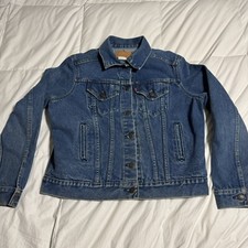 Levis Denim Jacket Youth L Trucker Coat 777M USA 777 80  s Hand Pockets Type III