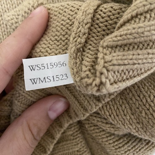 White Stag Women Medium 8/10 Knit Sweater Tan Floral Crochet Design Cotton Blend - Picture 11 of 11
