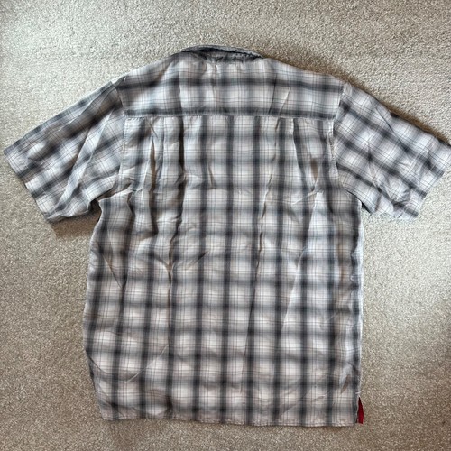 The North Face Mens Shirt Short Sleeve Plaid Black & White Button Front Large L - Picture 7 of 9