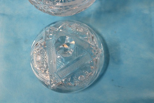 Vintage Clear Cut Glass Covered Candy/Compote Dish - Picture 4 of 10