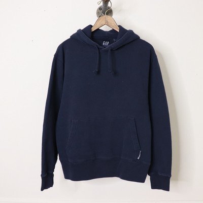 Vintage 90's GAP Blank Basic Essential Pullover Hoodie Navy Blue USA Men's Sz S