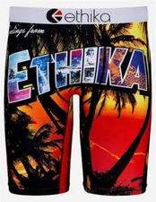 Ethika the Staple Greetings from Ethika Script Palm Trees Long Boxers Men's NWT