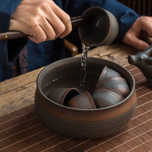 Jianshui Purple Pottery Complete Tea Set Ceramic Gaiwan Tea Pot Cup 18pcs/set - Picture 9 of 11
